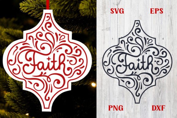 Faith Christmas Arabesque SVG for Crafts and Graphics