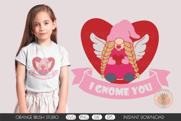 I Gnome You Gnome Girl Valentine SVG for Crafts and Graphics