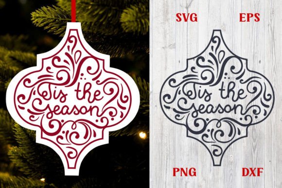 Tis the Season Christmas Arabesque SVG for Crafts and Graphics